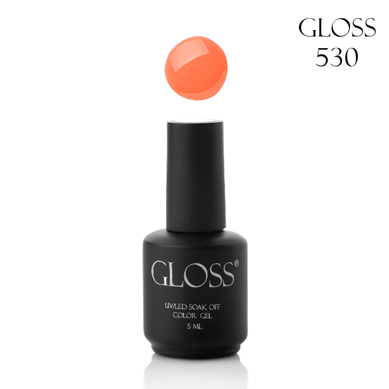 Gel polish GLOSS 530 (tangerine), 5 ml